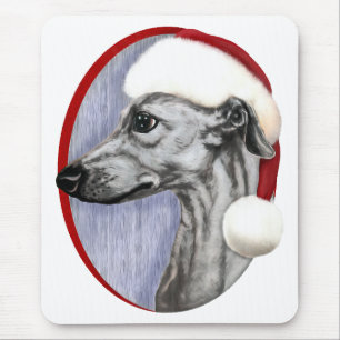Whippet Kerstzwarte kerstkerstkerstman Muismat