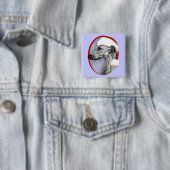Whippet Kerstzwarte kerstkerstkerstman Vierkante Button 5,1 Cm (In situ)