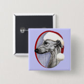 Whippet Kerstzwarte kerstkerstkerstman Vierkante Button 5,1 Cm (Voorkant /achterkant)