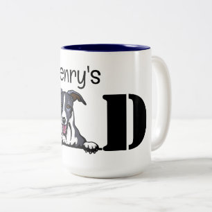Whippet Kijkende Gepersonaliseerde Vader Tweekleurige Koffiemok