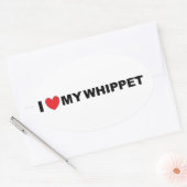 whippet love ovale sticker (Envelop)