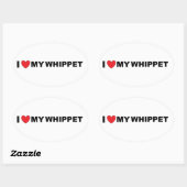 whippet love ovale sticker (Vel)