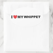 whippet love ovale sticker (Tas)
