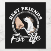 whippet lover-giften whippet-liefhebbers zweten wijn etiket (Enkel label)