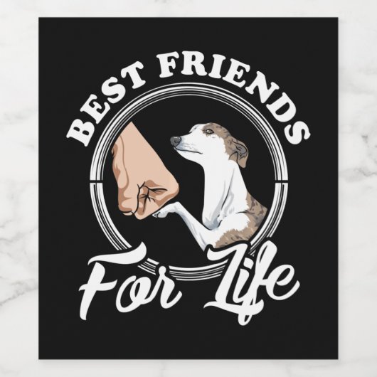 whippet lover-giften whippet-liefhebbers zweten wijn etiket (Enkel label)