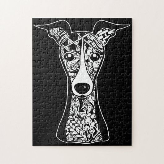 Whippet Lover | Italiaanse grafische kunst van Gre Legpuzzel (Verticaal)