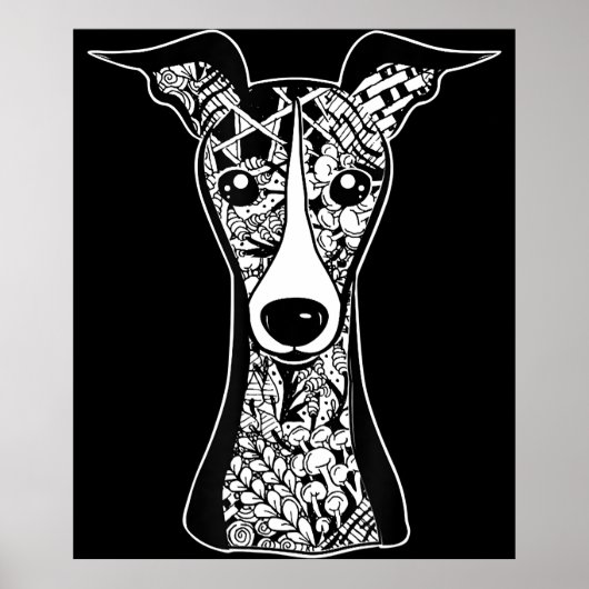 Whippet Lover | Italiaanse grafische kunst van Gre Poster (Voorkant)