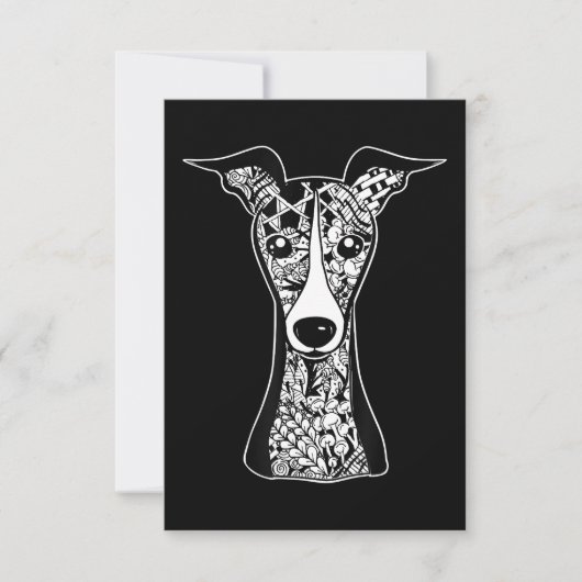 Whippet Lover | Italiaanse grafische kunst van Gre RSVP Kaartje (Voorkant)