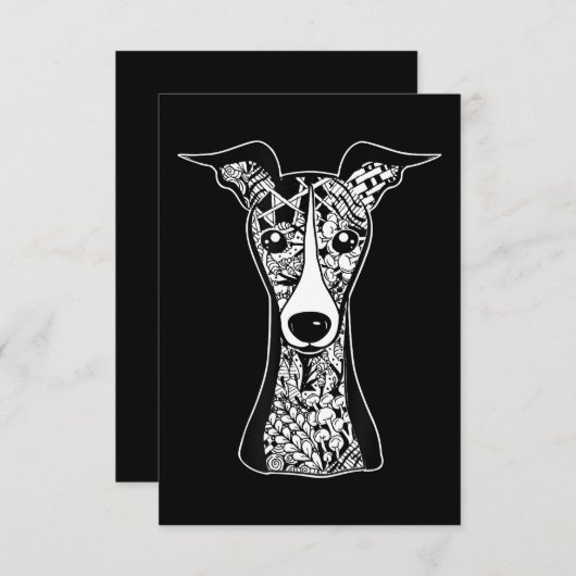 Whippet Lover | Italiaanse grafische kunst van Gre RSVP Kaartje (Voorkant / Achterkant)