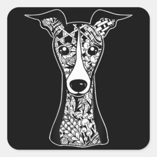 Whippet Lover Italiaanse grafische kunst van Gre Vierkante Sticker