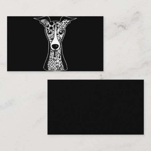 Whippet Lover | Italiaanse grafische kunst van Gre Visitekaartje (Voorkant / Achterkant)