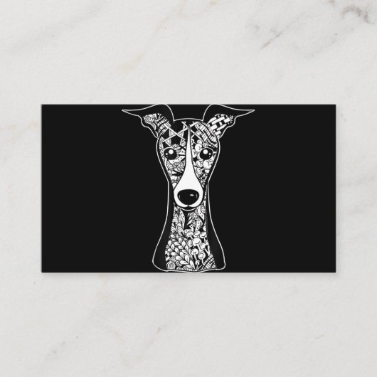Whippet Lover | Italiaanse grafische kunst van Gre Visitekaartje (Voorkant)