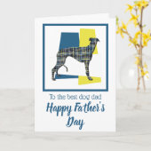 Whippet / Lurcher Driekleurige Vaderdag kaart (Gele Bloem)