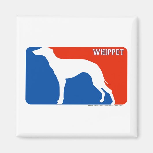 Whippet Major League Hondenmagneet Magneet (Voorkant)