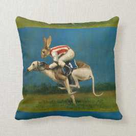 Whippet met konijnenjocky Throw Cushion Kussen