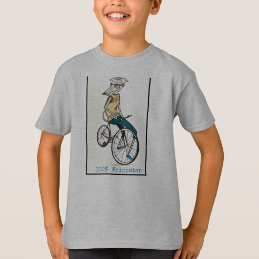 Whippet op een Bike T-shirt (Voorkant)