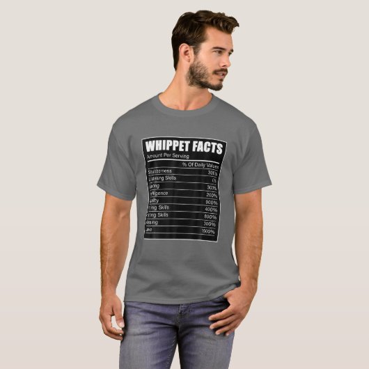 Whippet Owner Dog Lover Whippet Facts Love Whippet T-shirt (Voorkant volledig)