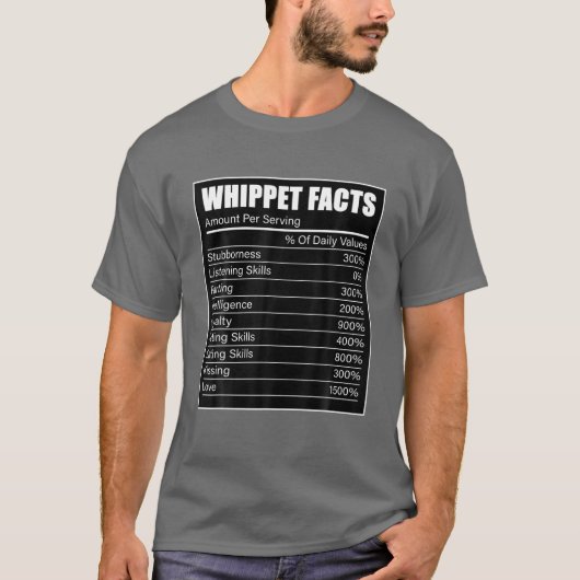 Whippet Owner Dog Lover Whippet Facts Love Whippet T-shirt (Voorkant)