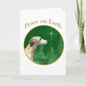 Whippet Peace Feestdagen Kaart (Voorkant)