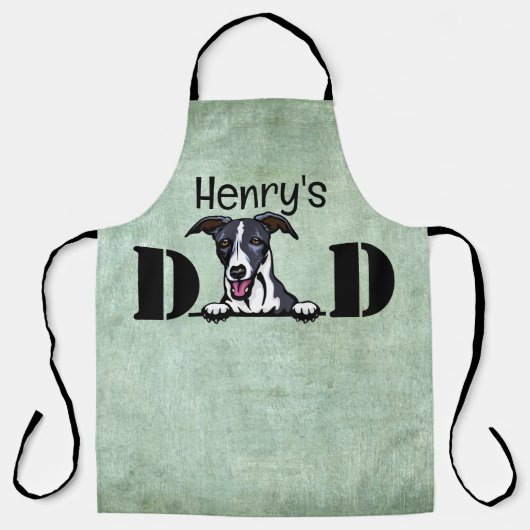 Whippet Peeking Specialized Dad Apron Schort (Voorkant)