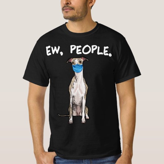 whippet people dog met gezichtsmasker pullover. t-shirt (Voorkant)