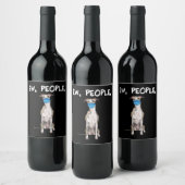 whippet people dog met gezichtsmasker pullover. wijn etiket (Flessen)