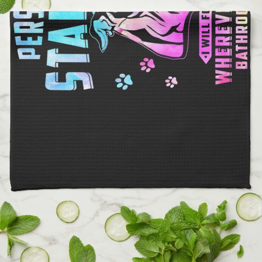 Whippet Personal Stalker ik zal je volgen Theedoek (Gevouwen)