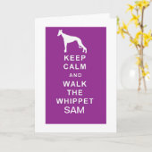 WHIPPET PERSOONLIJKE verjaardagsgroet kaart (Gele Bloem)