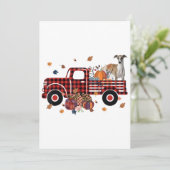 Whippet Pompoen Truck Thanksgiving Halloween Cadea Feestdagenkaart (Staand voorkant)