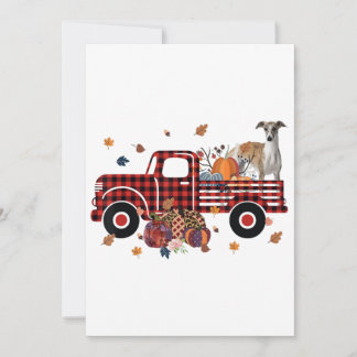 Whippet Pompoen Truck Thanksgiving Halloween Cadea Feestdagenkaart