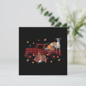 Whippet Pompoen Truck Thanksgiving Halloween Cadea Kaart (Staand voorkant)