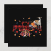 Whippet Pompoenwagen Thanksgiving Halloween Cadeau Kaart (Voorkant / Achterkant)