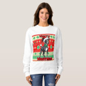 Whippet Prettig Kerstfeest Trui (Voorkant volledig)