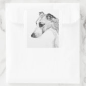 Whippet-profiel Vierkante Sticker (Tas)
