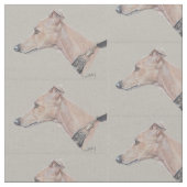 Whippet Profile Dog Art Fabric Stof (Close Up)