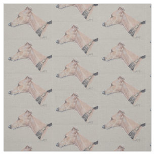 Whippet Profile Dog Art Fabric Stof