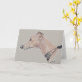 Whippet Profile Dog op Wenskaart Kaart (Gele Bloem)
