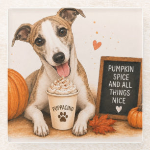 Whippet Pumpkin Spice Puppaccino Glazen Onderzetter