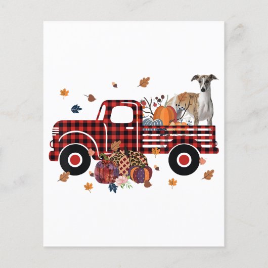 Whippet Pumpkin Truck Thanksgiving Halloween Gift Flyer (Voorkant)