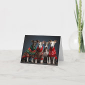 Whippet Puppies Kerst Kaart (Voorkant)