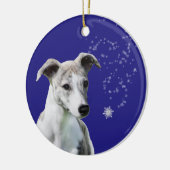 Whippet Puppy Holiday Snow Flurry Ornament (Links)
