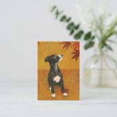 Whippet Puppy op Gold ACEO Visitekaartje (Staand voorkant)