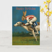 Whippet Racer Verjaardag Kaart (Gele Bloem)