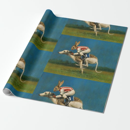Whippet Racer Wrapping Paper Cadeaupapier (Uitgerold)