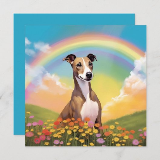 Whippet Rainbow Bridge Memorial aangepaste hondenn (Voorkant / Achterkant)