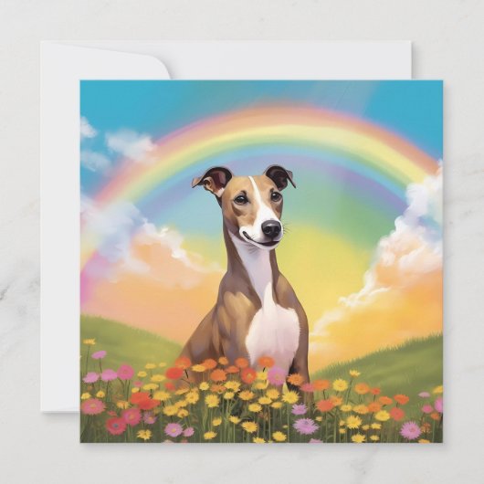 Whippet Rainbow Bridge Memorial aangepaste hondenn (Voorkant)
