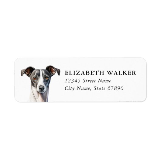 Whippet retouradreslabels etiket (Voorkant)