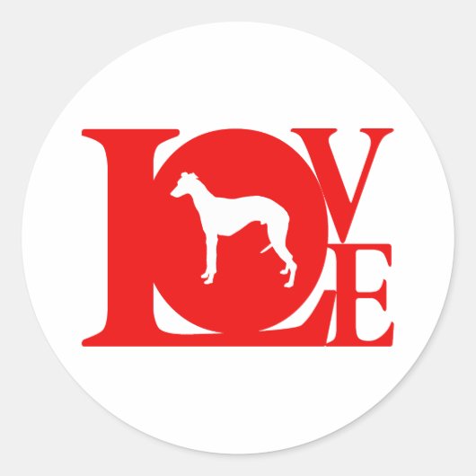 Whippet Ronde Sticker (Voorkant)