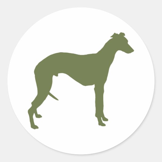Whippet Ronde Sticker (Voorkant)