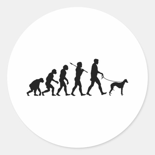 Whippet Ronde Sticker (Voorkant)